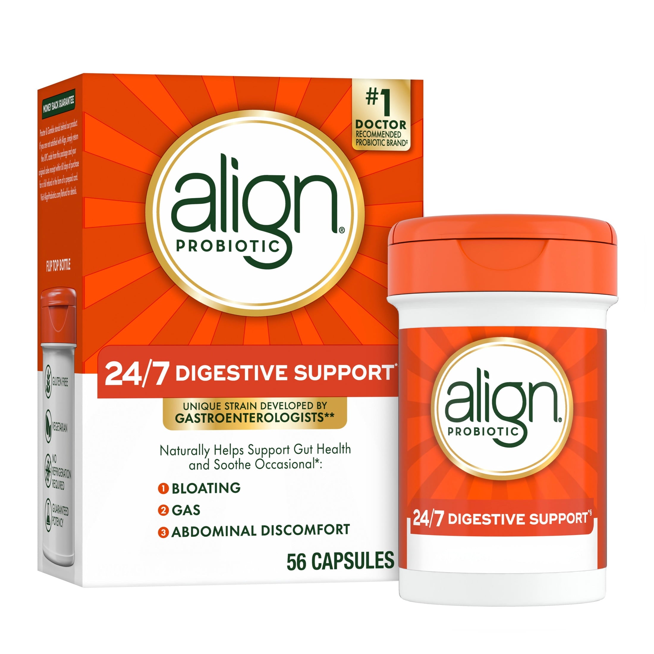 Align Probiotic, 24/7 Digestive Support*, Probiotics for Women and Men, Probiotics for Digestive Health, Men and Womens Probiotic Capsules Help Relieve Occasional Bloating &amp; Gas*, 42 Capsules