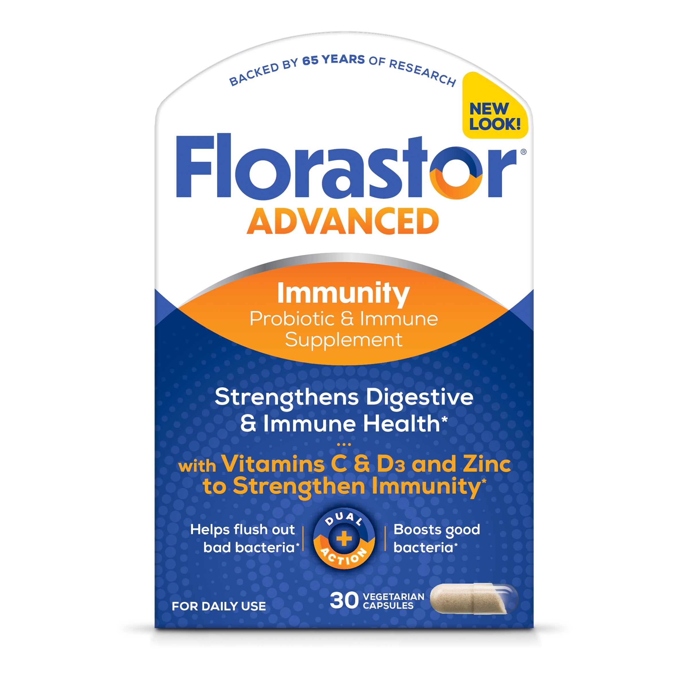 Florastor Select Unisex Daily Probiotic &amp; Immune Support Supplement Capsules, 30 Count
