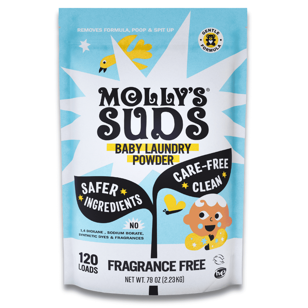 Molly's Suds Baby Laundry Detergent Powder | Removes Formula, Poop &amp; Spit-Up Stains (Fragrance Free)