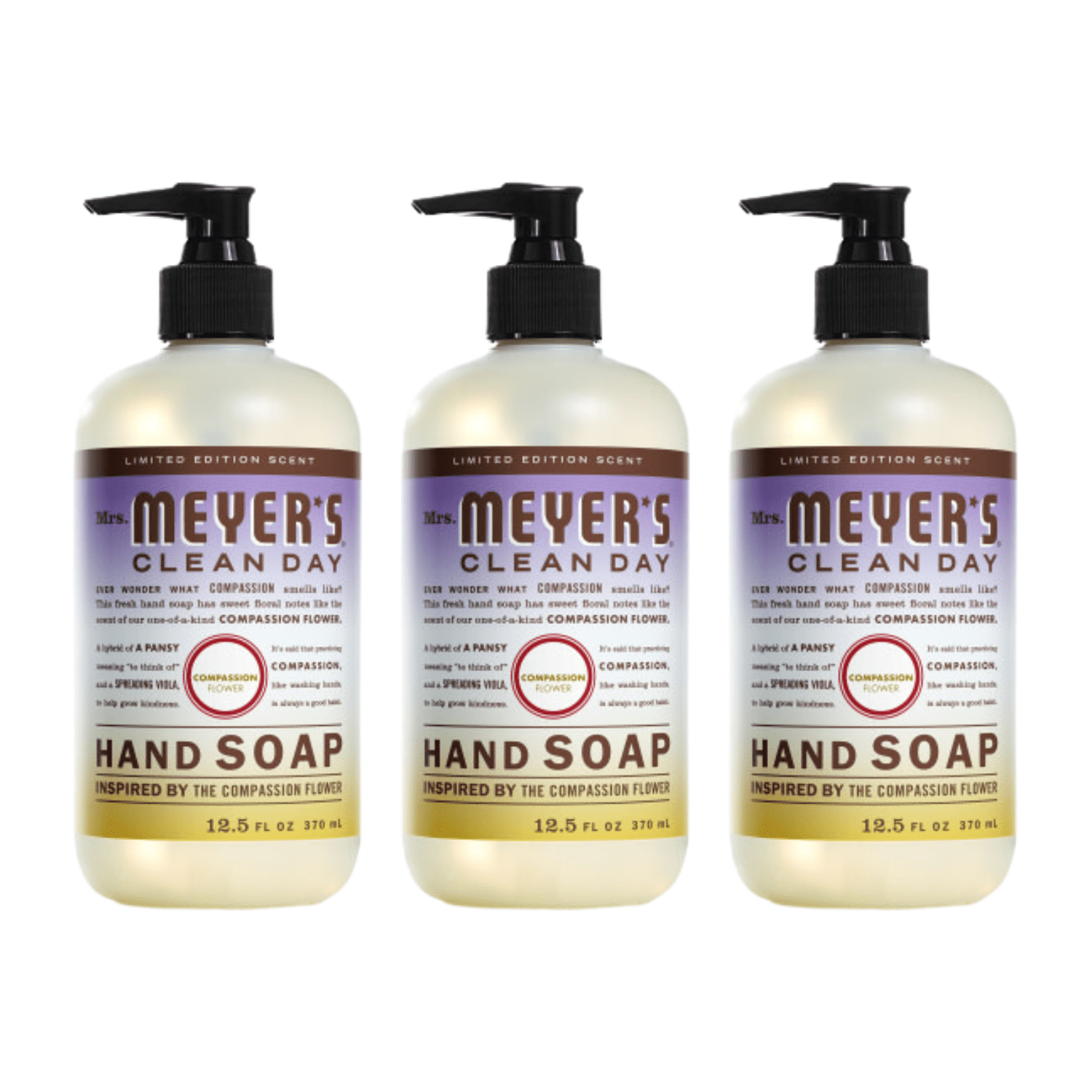 Mrs. Meyer’s Clean Day Liquid Hand Soap, Compassion Flower, 12.5 OZ (Pack of 6)