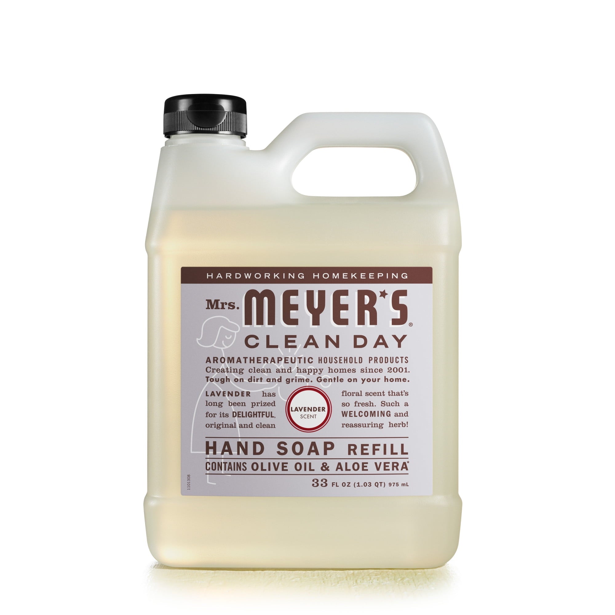 (4 pack) Mrs. Meyer's Clean Day Liquid Hand Soap Refill, Lavender Scent, 33 Ounce Bottle