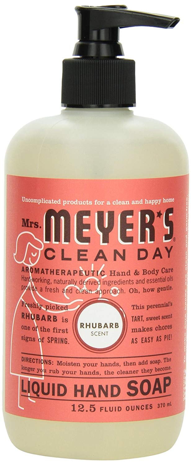 Mrs. Meyer's Clean Day Liquid Hand Soap, Rhubarb, 12.5 Fl Oz (Pack of 2)