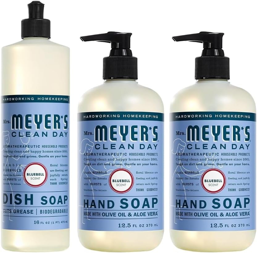 Mrs. Meyer’s Clean Day Variety, 2 Liquid Hand Soap 12.5 oz, 1 Liquid Dish Soap 16 fl oz (Geranium)