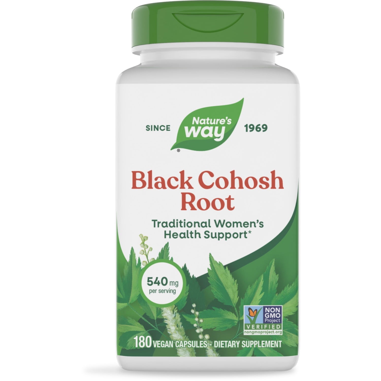 Nature's Way Black Cohosh Root Capsules, Traditional Support for Women's Health*, 180 Count