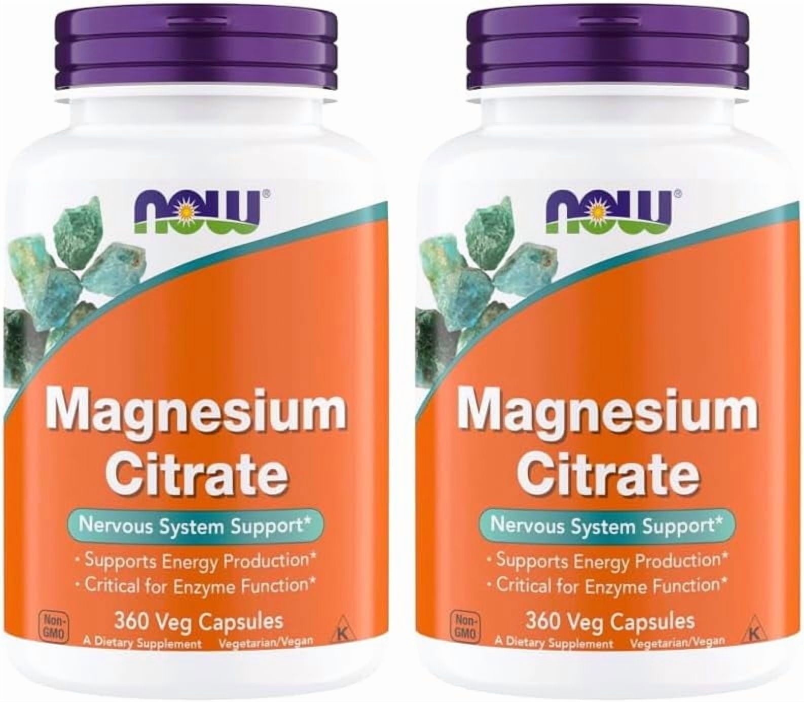 Now Supplements, Magnesium Citrate, Enzyme Function*, Nervous System Support*, Critical for Enzyme Function*, 360 Vegetarian Capsules
