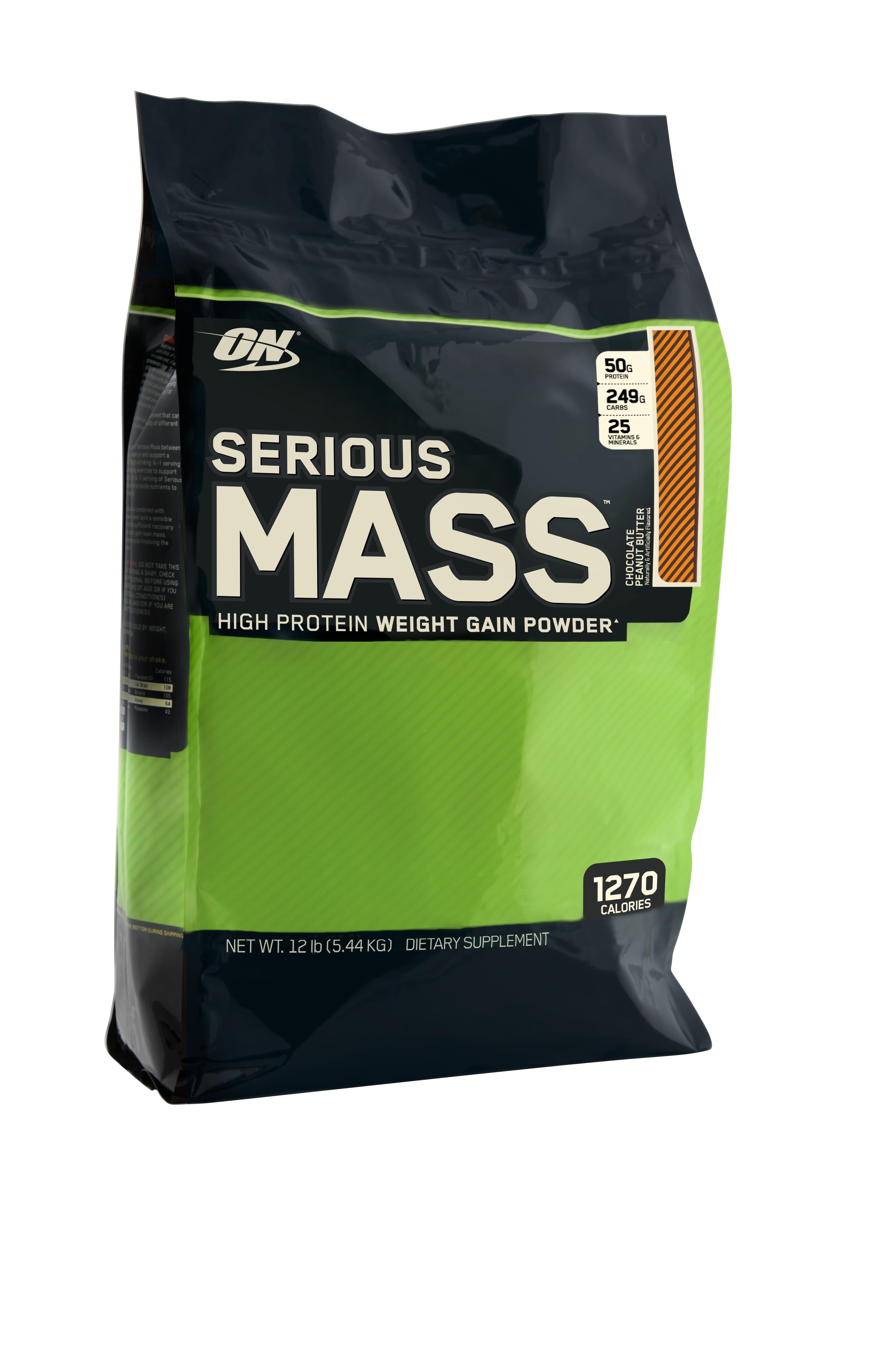 Optimum Nutrition Serious Mass, Chocolate, Weight Gainer Protein Powder, Mass Gainer, 3 lb