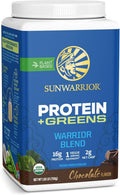 Sunwarrior Warrior Blend Greens Vegan Protein Powder, Chocolate Flavor, 1.65 lbs (30 Servings)