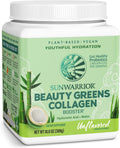 Sunwarrior Beauty Greens Collagen | Unflavored Collagen Boost Powder with Hyaluronic Acid and Biotin, 300g