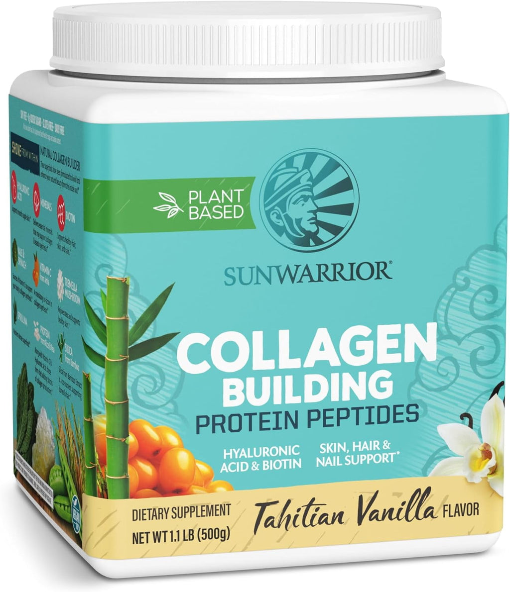 Sunwarrior Vegan Collagen Vanilla Protein Powder with Biotin &amp; Hyaluronic Acid 20 Servings