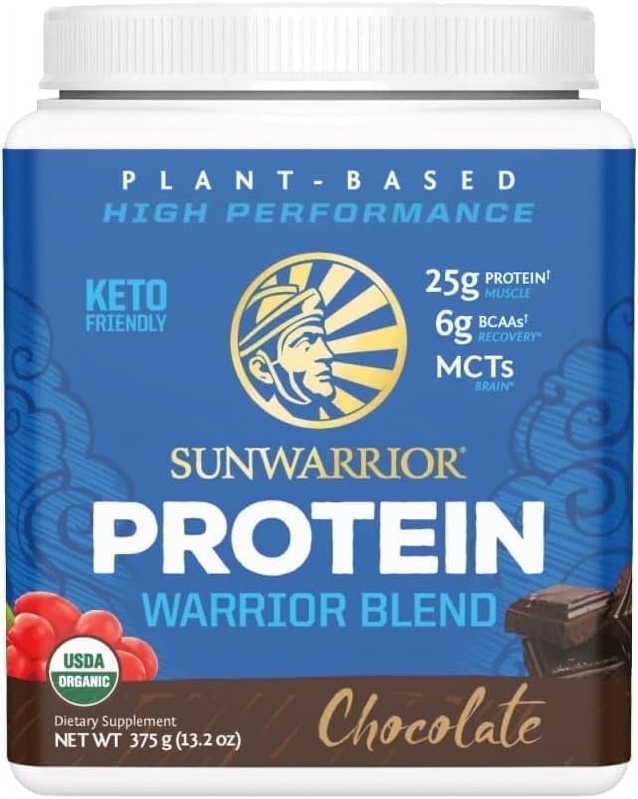 Sunwarrior Warrior Blend Chocolate Vegan Protein Powder 15 Servings