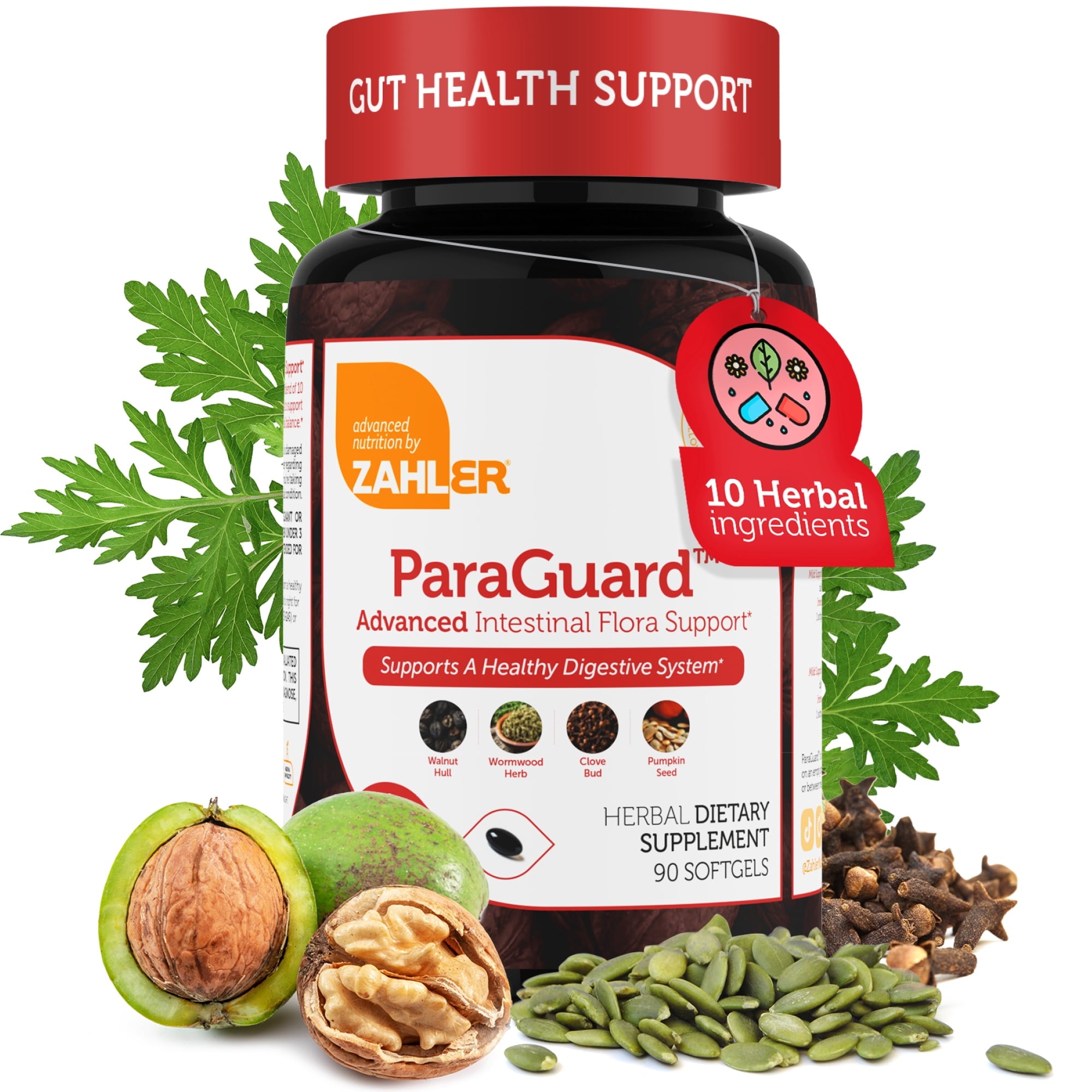 Zahler ParaGuard Cleanse Softgels, 90 Count, Gut Health Supplement &amp; Detox Supplement with Wormwood, Garlic, Pumpkin Seed, Clove
