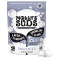 Molly's Suds Dishwasher Pods, Natural Dishwasher Detergent, Cuts Grease &amp; Rinses Clean (Residue-Free) for Sparkling Dishes, 45 Auto-Release Tabs (Unscented)