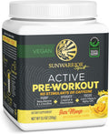 Sunwarrior Active Pre-Workout Powder for Men, Caffeine-Free, Yuzu Mango, 11.1 oz (30 Servings)