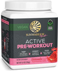 Sunwarrior Active Pre-Workout Powder for Men &amp; Women, Watermelon, 315g (30 Servings)